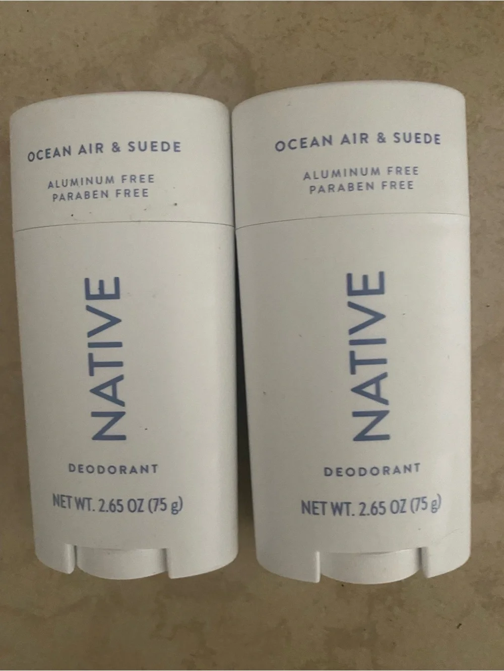 New 2 full size Native Deodorants Ocean Air and Suede